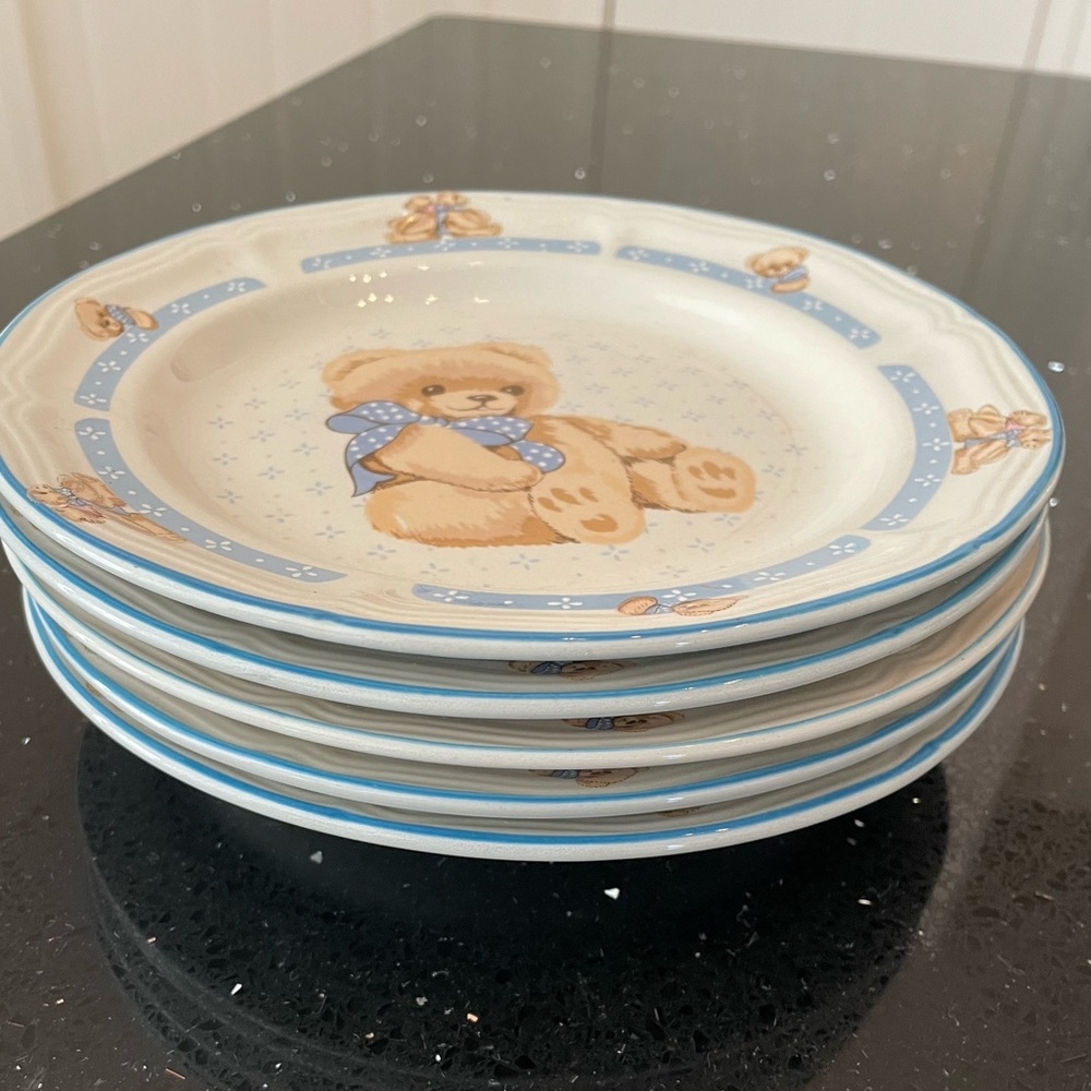 Teinshan Stonewear Country Bear Dessert Plates